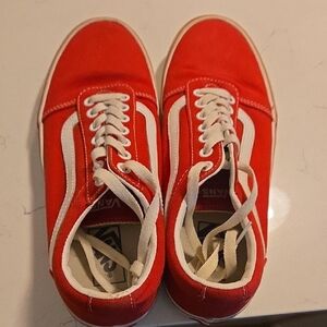 Vans Red and White Old Skool Sneakers